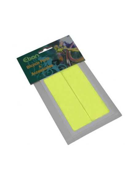 AUTOCOLLANT/STICKER REFLECHISSANT EBON JAUNE FLUO RECTANGLE 34x108mm (KIT 2 PIECES)