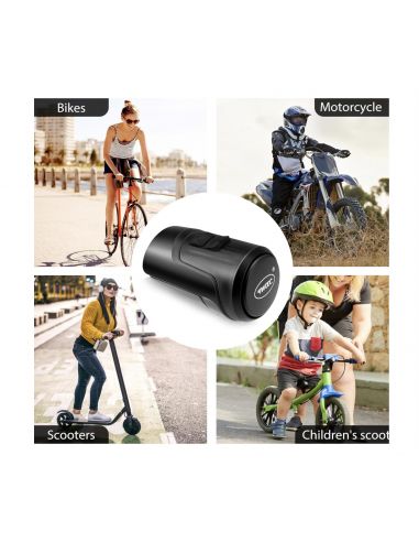 Klaxon avec Alarme Antivol, 125dB, Rechargeable électrique étanche IPX5 pour Trottinette