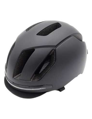 Casque velo / trottinette noir avec LED et telecommande guidon