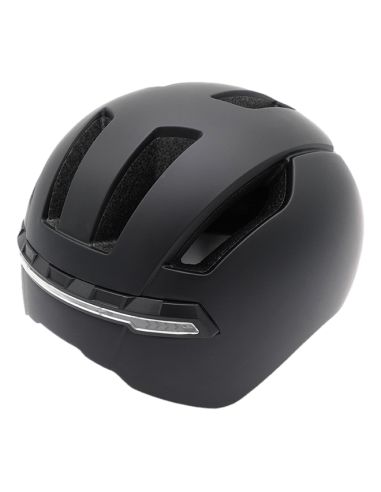 Casque velo / trottinette noir avec LED et telecommande guidon