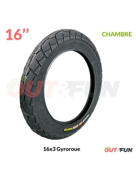 Pneu GONFLABLE Gyroroue 16x3Chaoyang