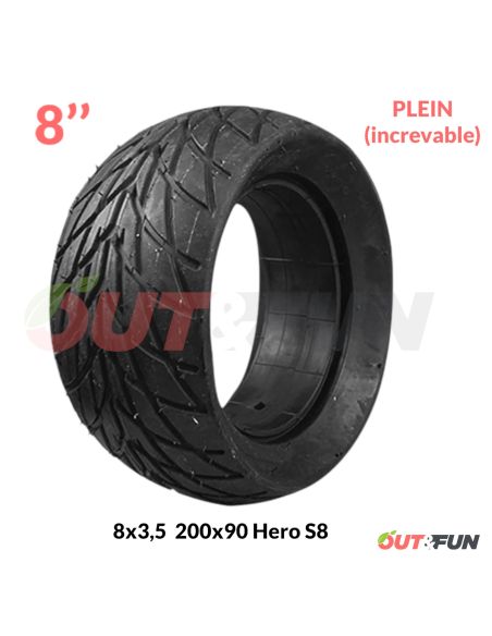 Pneu PLEIN increvable 8x3 200x90 Hero S8