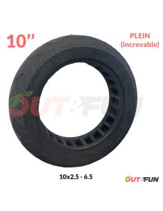 Pneu PLEIN increvable 10x2,50-6.5 diamètre 164mm