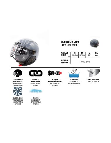 Casque JET FRV Gris
