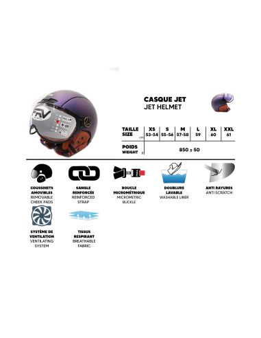Casque JET FRV Bleu Mat