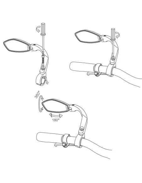 Rétroviseur Gauche pliable fixation sur guidon