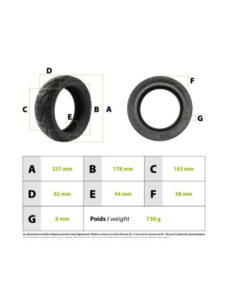 Pneu GONFLABLE 80/55-6.5 Xuancheng