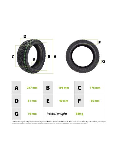 Pneu GONFLABLE 80/55-7 NAVEE N65I CST