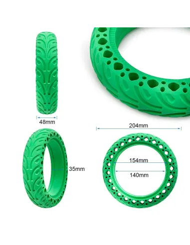 Pneu PLEIN increvable XIAOMI M365 Vert