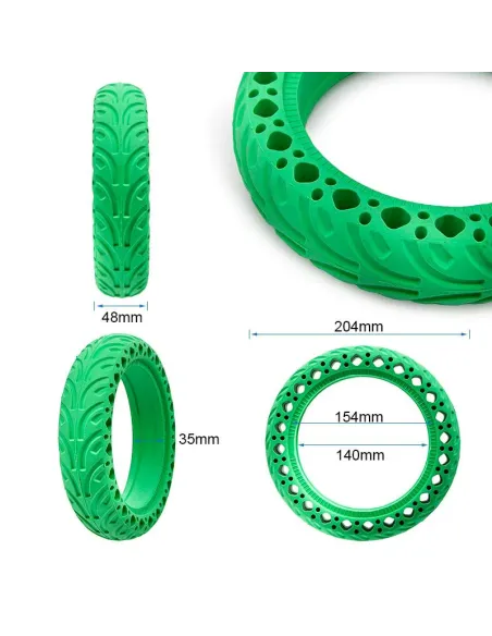 Pneu PLEIN increvable XIAOMI M365 Vert