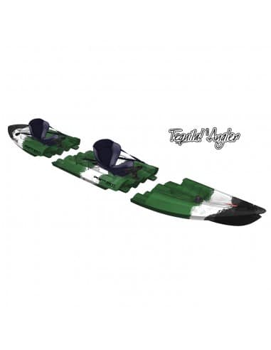 TEQUILA Angler GTX duo (seat on top 2 place) - Kayak modulable spécial pêche - vert camo
