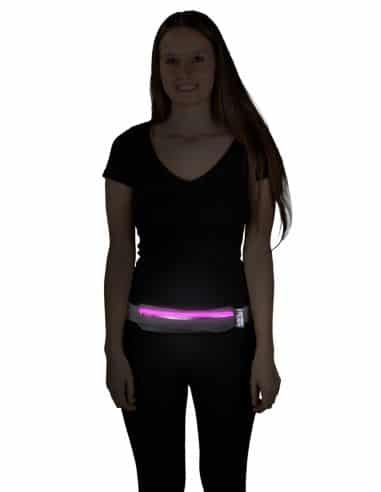 Ceinture/pochette élastique lumineuse à leds